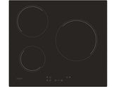 Placa vitrocerámica - Candy Timeless CH63CC4U2, 3 Zonas, Zona grande 25 cm, Float glass, 60 cm, Negro