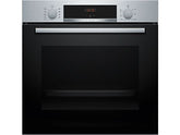 Horno - Bosch HBA514ES3, Serie 4, Multifunción, Limpieza por agua, 71 l, HotAir 3D, Mandos ocultables, 60 cm, inox
