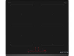 Placa inducción - Bosch PVQ631HC1E, 4 zonas, 30 x 21 cm, 59.2 cm, Negro