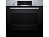 Horno - Bosch HBA574ES3, Multifunción, Pirolítico, 71 l, 59.4 cm, HotAir 3D, Asistente de limpieza con agua, Inox