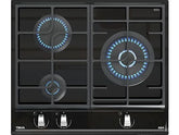 Placa de gas - Teka GZC 63310, 3 zonas, Gas natural, ExactFlame, 60 cm, Negro