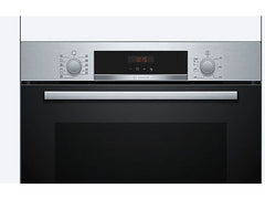 Horno - Bosch HBA574ES3, Multifunción, Pirolítico, 71 l, 59.4 cm, HotAir 3D, Asistente de limpieza con agua, Inox