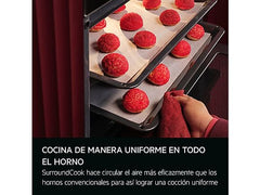 Horno multifunción - AEG Serie 5000 V5ABU20SK, Display LED, de 72 litros, 7 funciones, limpieza fácil, Integrable, Hidrolítica, 72 l, 596 mm, Negro