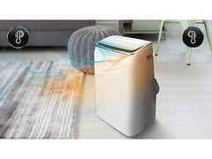 Aire acondicionado portátil - Cecotec ForceClima 12800 Soundless Heating Connected, 3024 fgh, Bomba de calor, 5 modos, 3 veloc, Mando, Wi-Fi, Blanco