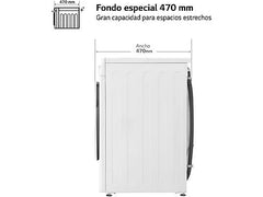 Lavadora carga frontal - LG F2WR5S09A0W, 9 kg, Blanco