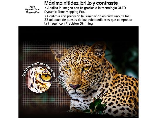 TV OLED 77 - LG OLED77G54LW, OLED 4K, Procesador Inteligente α11 AI Processor 4K Gen2, Smart TV, Gallery Deisgn, Rocky Black