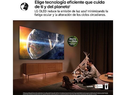 TV OLED 97 - LG OLED97G54LW, OLED 4K, Procesador Inteligente α11 AI Processor 4K Gen2, Smart TV, Gallery Design, Rocky Black
