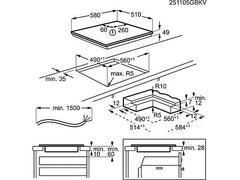 Placa inducción - AEG TI63IQ10IZ, 3 zonas, Zona grande 28 cm, SaphirMatt, 58 cm, Negro Mate