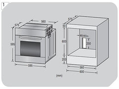 Horno - ok. OBO 311-1 A, Multifunción, Esmalte fácil de limpiar, 70 l , 63 cm, 9 programas + ECO, Inox