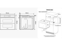 Horno de vapor - Samsung NV7B5750TDKU1, Multifunción, Pirolítico, Air Fry, 76l, 59.5 cm, Dual Cook Flex, WiFi, Negro