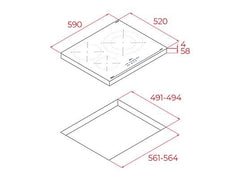 Placa inducción - Teka IBC 63110 SSM BK, 3 zonas, 29 cm Zona grande, 59 cm ancho, Negro