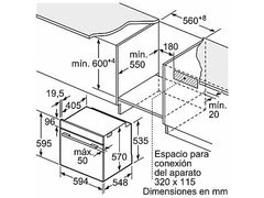Horno - Bosch HBA514ES3, Serie 4, Multifunción, Limpieza por agua, 71 l, HotAir 3D, Mandos ocultables, 60 cm, inox