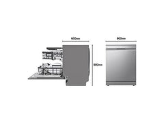 Lavavajillas - LG DF587HVS, 10 servicios, 10 programas, 60 cm, Lavado a vapor, Acero antihuellas