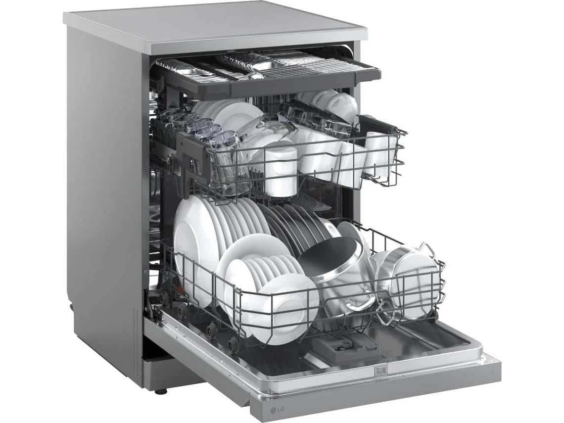 Lavavajillas LG DF273FV QuadWash con Vapor y Sistema EasyRack, Acero Inoxidable