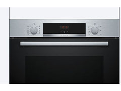 Horno - Bosch HBA514ES3, Serie 4, Multifunción, Limpieza por agua, 71 l, HotAir 3D, Mandos ocultables, 60 cm, inox