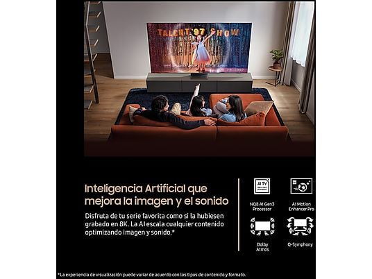TV Neo QLED 98 - Samsung TQ98QN990FTXXC, QLED Mini Led 8K, NQ8 AI Gen3 Processor, Smart TV full AI, wifi, Negro grafito