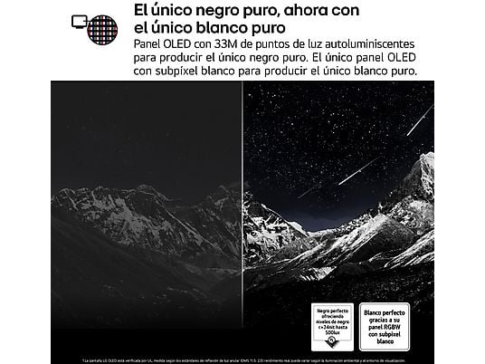 TV OLED 55 - LG OLED55G54LW.AEU, UHD 4K, Procesador Inteligente α11 AI Processor 4K Gen2, Smart TV, DVB-T2 (H.265), Rocky Black