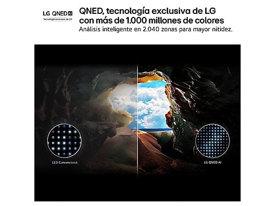 TV QNED 55 - LG 55QNED81A6A, UHD 4K, Procesador Inteligente α7 AI Processor 4K Gen8, Smart TV, DVB-T2 (H.265), Negro