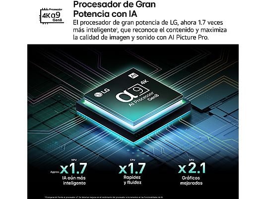 TV OLED 83 - LG OLED83C54LA, OLED 4K, Procesador Inteligente α9 AI Processor 4K Gen8, Smart TV, DVB-T2 (H.265), Negro