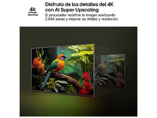 TV QNED 65 - LG 65QNED81A6A, UHD 4K, Procesador Inteligente α7 AI Processor 4K Gen8, Smart TV, DVB-T2 (H.265), Negro