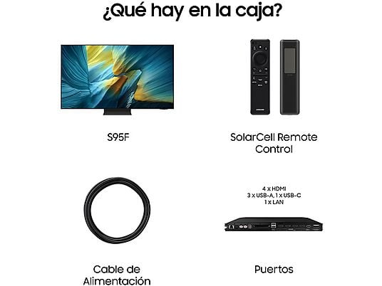 TV OLED 55 - Samsung TQ55S95FATXXC, OLED 4K, NQ4 AI Gen3 Processor, Smart TV full AI, Wifi, Negro grafito