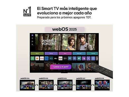 TV QNED 55 - LG 55QNED81A6A, UHD 4K, Procesador Inteligente α7 AI Processor 4K Gen8, Smart TV, DVB-T2 (H.265), Negro