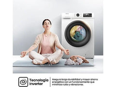 Lavadora carga frontal - Hisense WF1Q8041BW, 8 kg, 1400 Rpm, Función Vapor, Eficiencia A-20%, Blanco